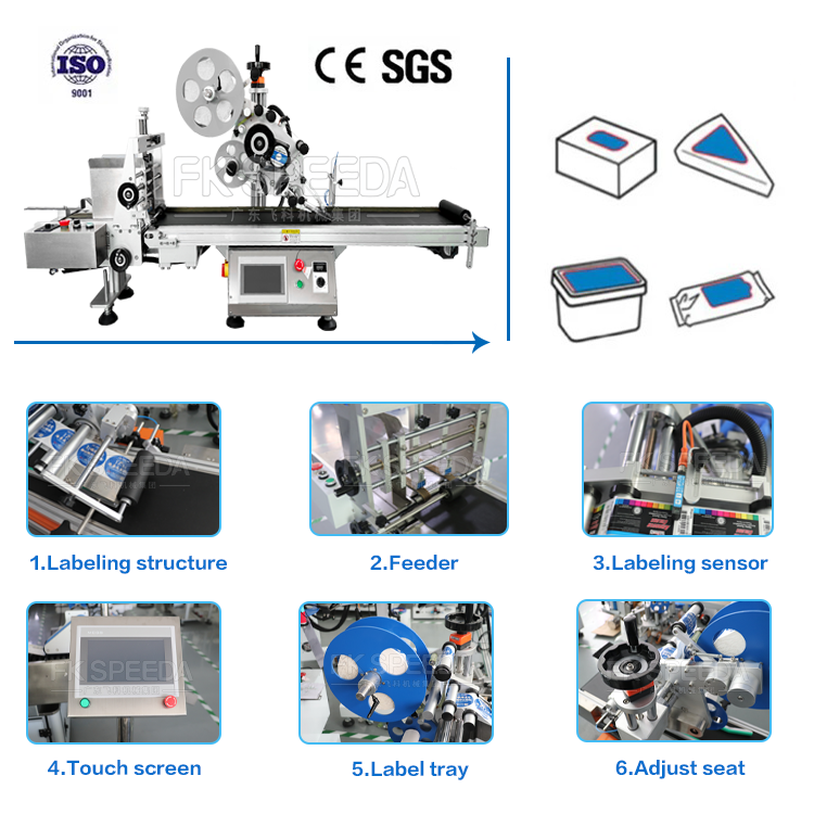 FK622 Desktop Automatic card Labeling Machine feeder Tag Pouch Mylar Bag Doypack Label Applicator 