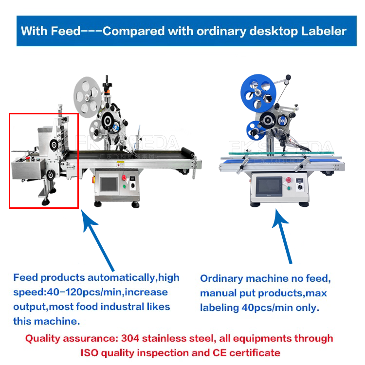 FK622 Desktop Automatic card Labeling Machine feeder Tag Pouch Mylar Bag Doypack Label Applicator 