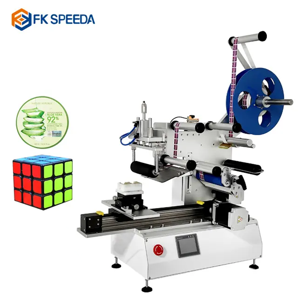 FK617 High Accuracy Semi Automatic Flat Labeling Machine for Square Box Packaging Surface Sticker