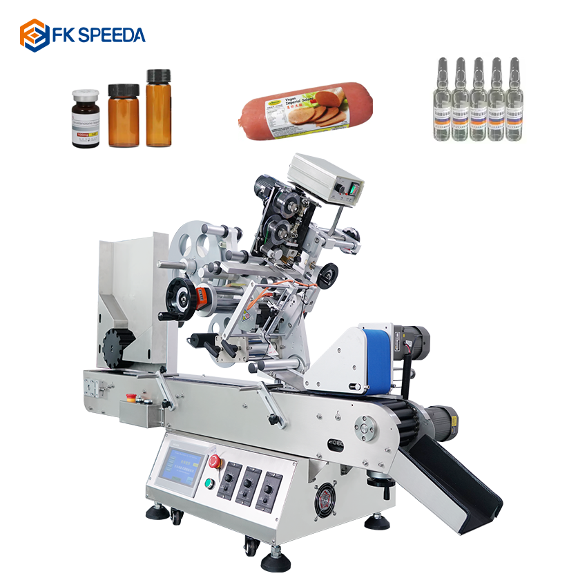 FK608 Desktop Automatic Horizontal Round Bottle Labeling Machine