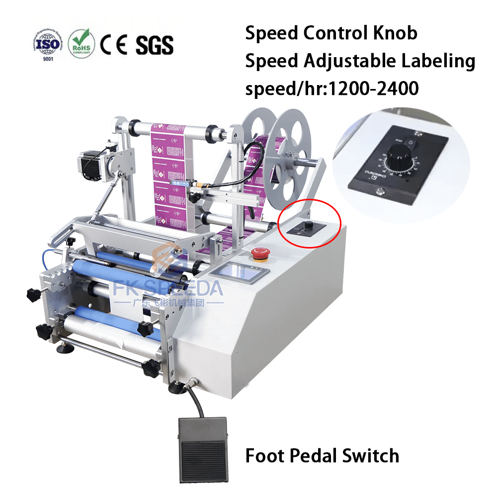 FK603 Desktop Semi Automatic Sticker Small Round Bottle Labeling Machine