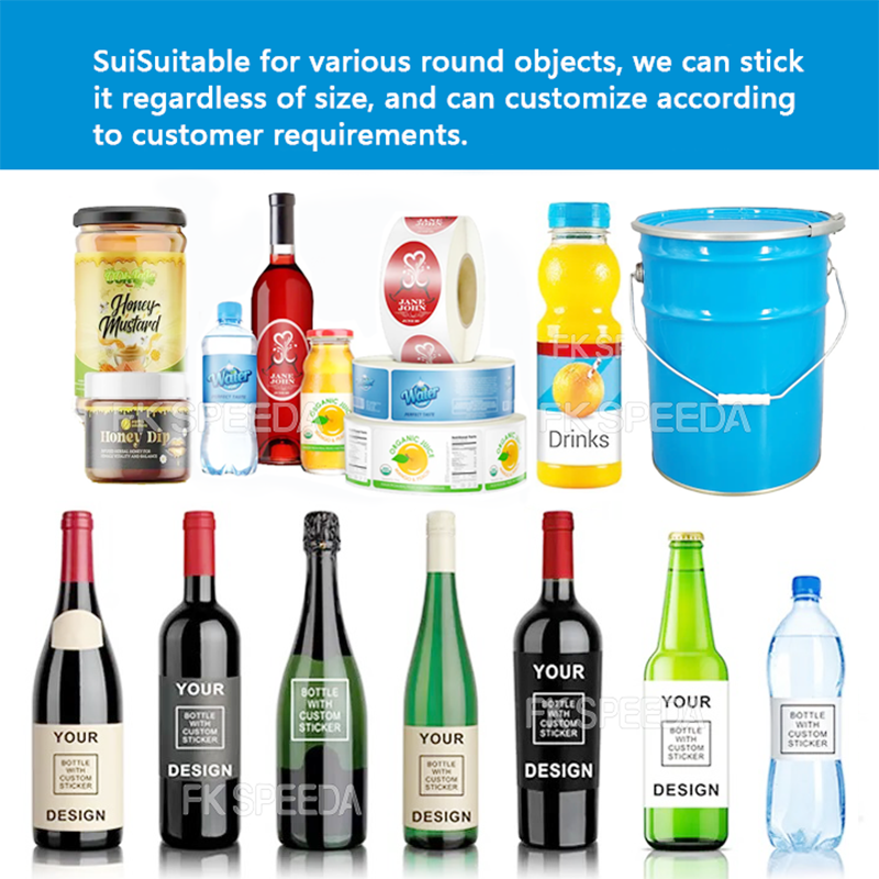 FK605 Desktop Vertical Positioning Round Bottle Labeling Machine