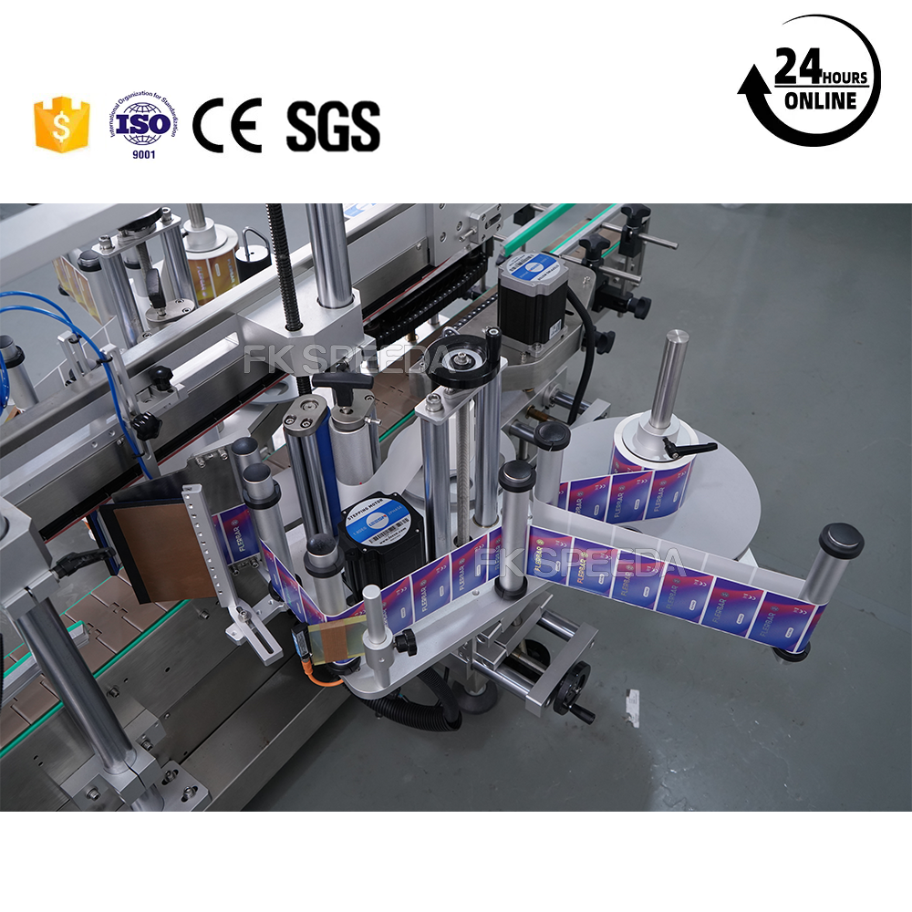 Automatic Flat Round Bottle Double Side Self Adhesive Sticker Labeling Machine for Shampoo Laundry Detergent