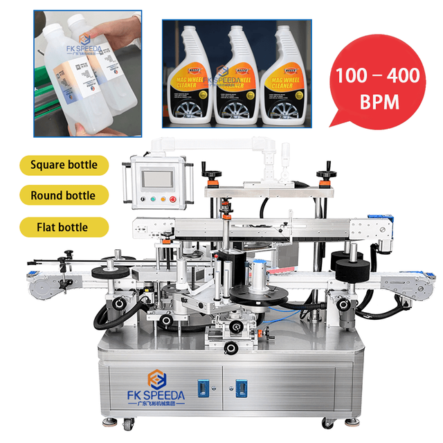 300-400 BPM High Speed Double Sided Labeling Machine Automatic Adhesive Label Applicator for Round Square Bottles